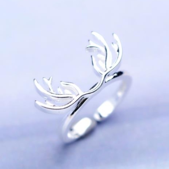 NEW sterling silver adjustable reindeer ring - Picture 2 of 4